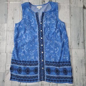J Jill Sleeveless Blue Top
